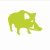 Stilisiertes Logo eines grünen Ebers
